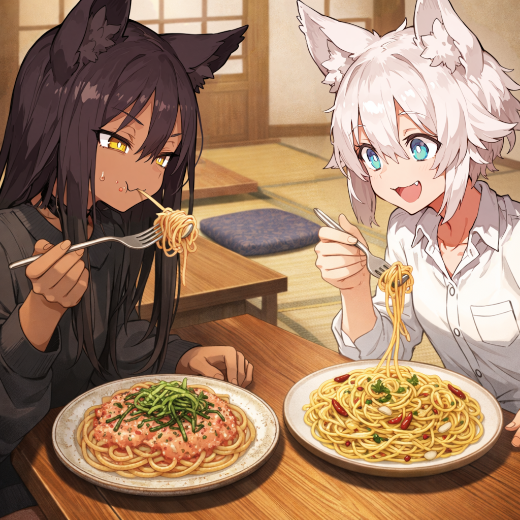 明太子パスタとペペロンチーノ -Noodle Grand Prix-