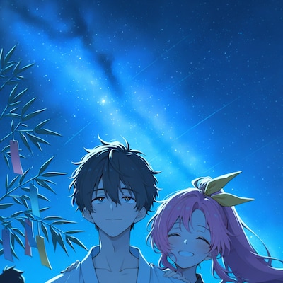 織姫と彦星の七夕デート🎋🌌❤️ | の人気AIイラスト・グラビア