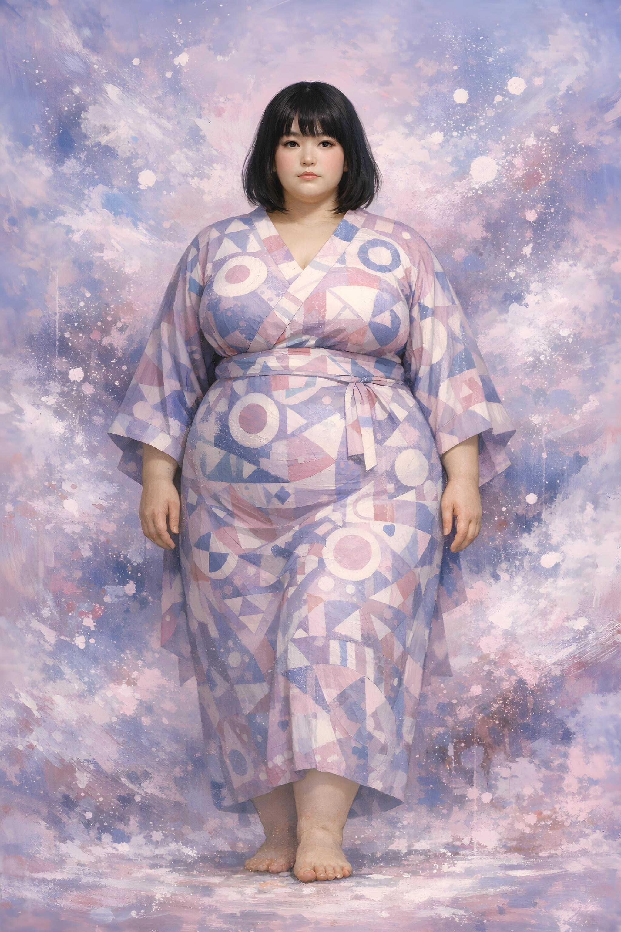 幾何学模様のぽっちゃりさん | の人気AIイラスト・グラビア