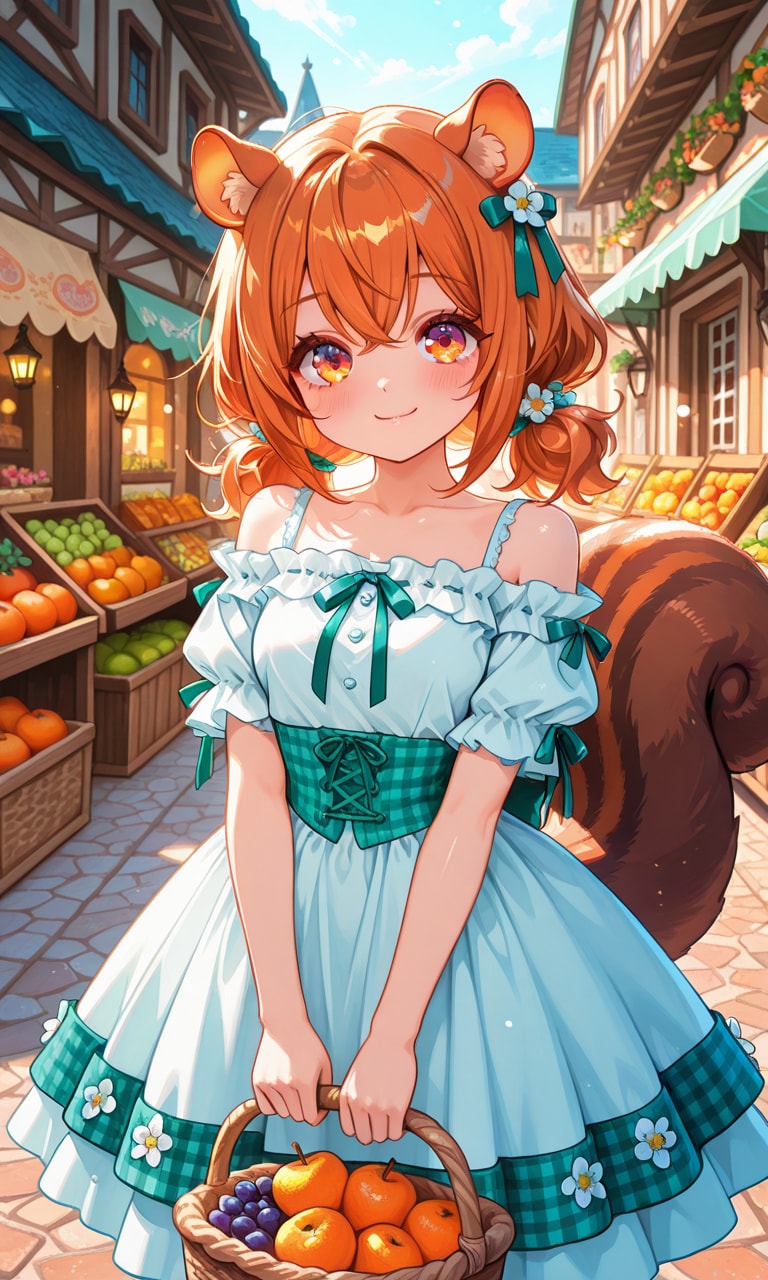 買い物中のリスの女の子２