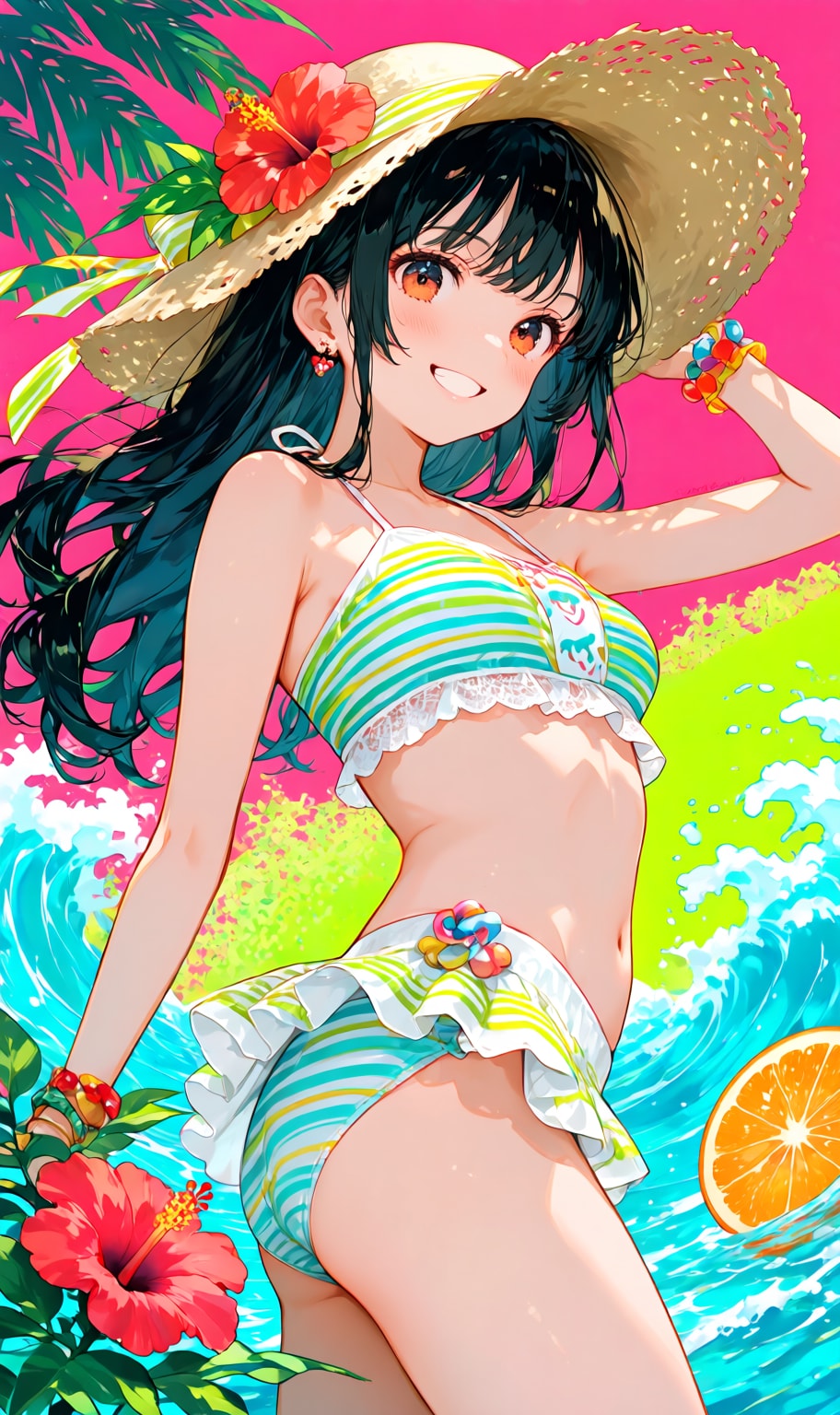 striped bikini