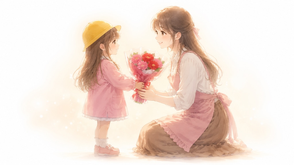 お花をあげるね