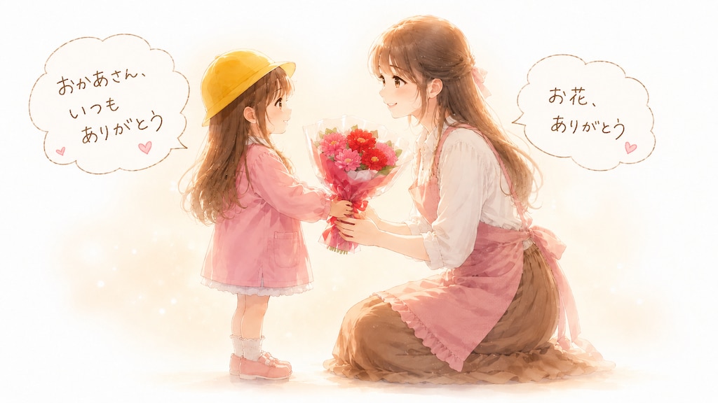 お花をあげるね