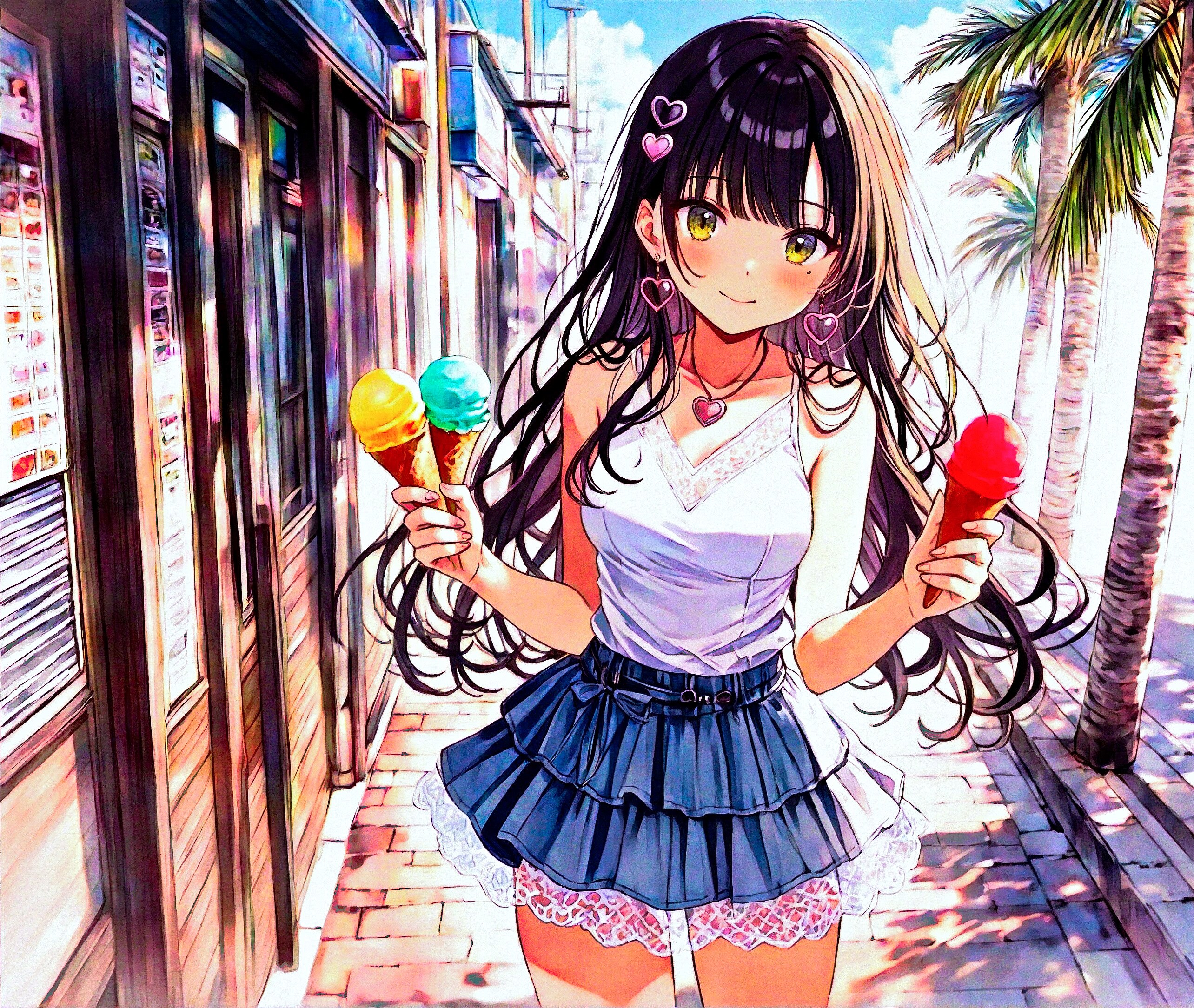 夏コーデとアイスクリーム