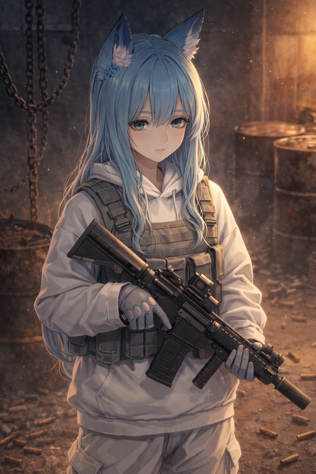 姫猫は、この銃（おもさ）で、独り純粋を守り抜く。
