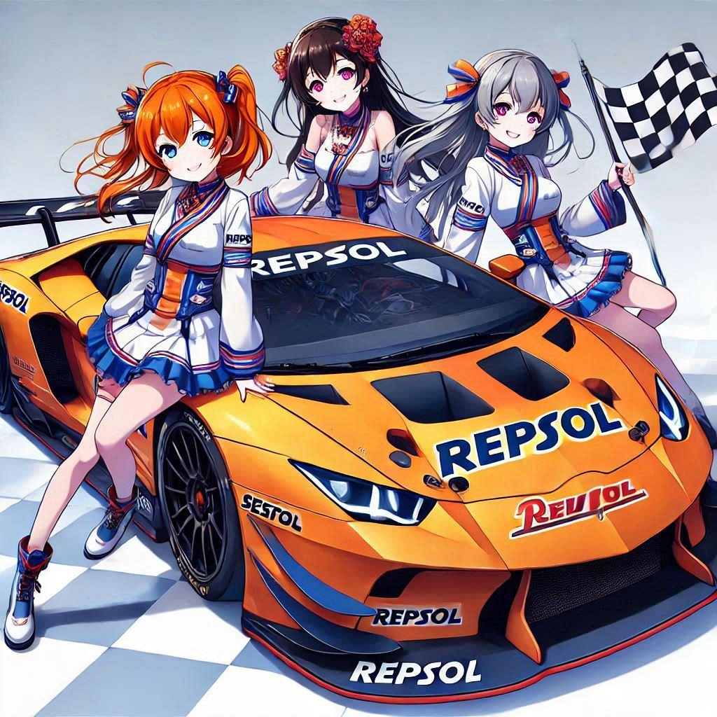 ラブライブキャラとレプソルカラーアヴェンタドール | の人気AIイラスト・グラビア