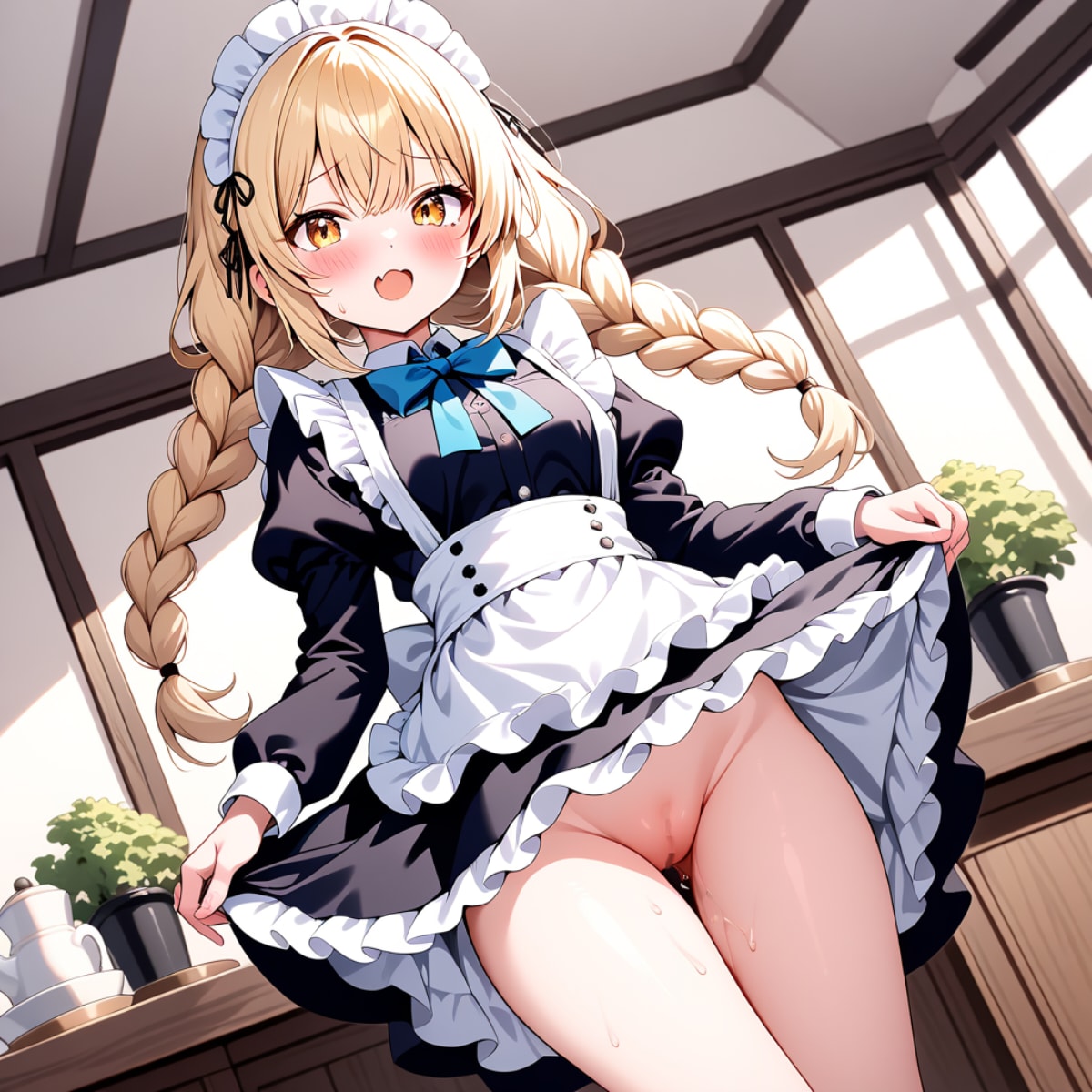 金髪おさげのメイドさん