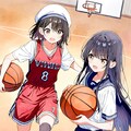 制服のままバスケットを楽しむ二人の少女 4枚目