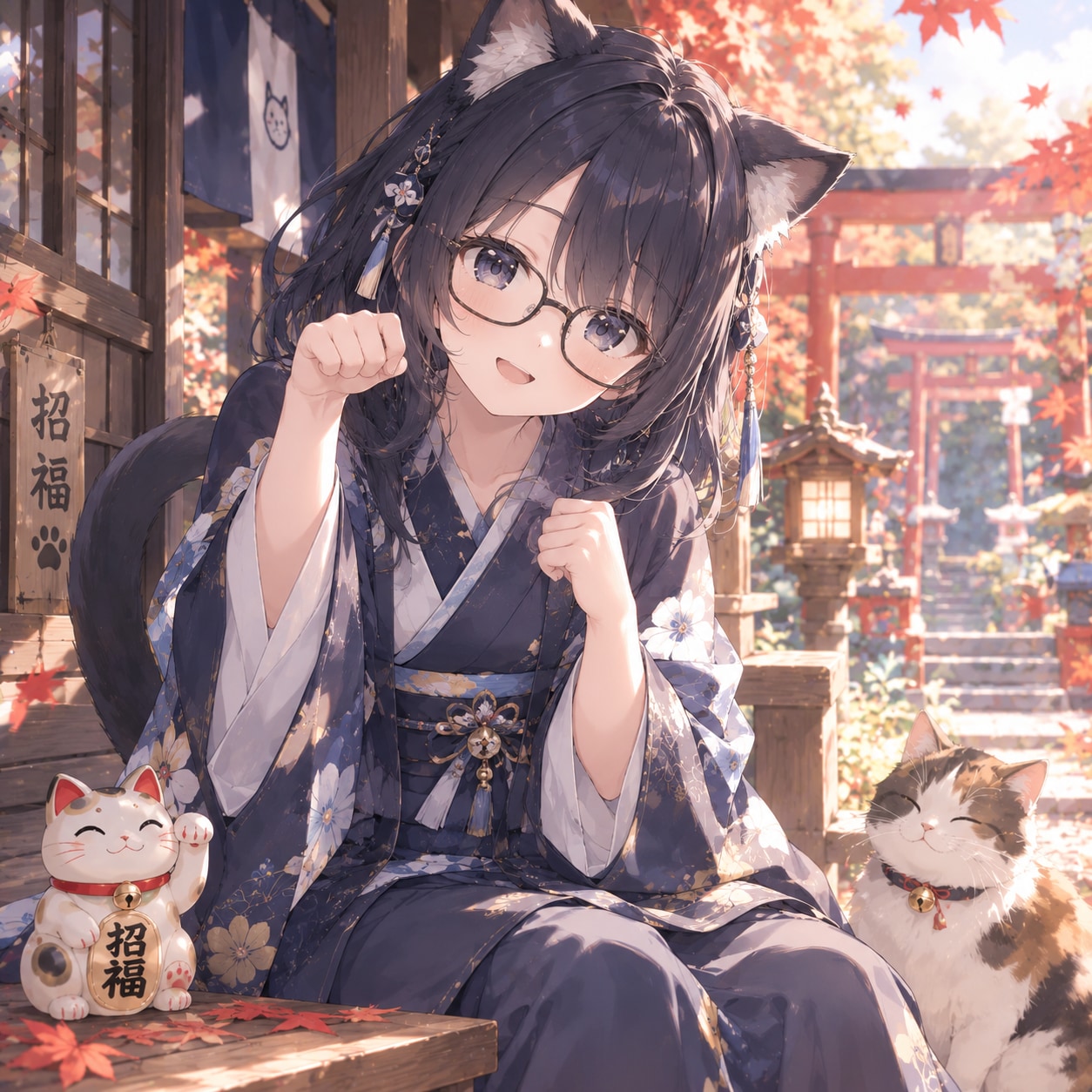 おいでおいで　と綴ちゃん | の人気AIイラスト・グラビア