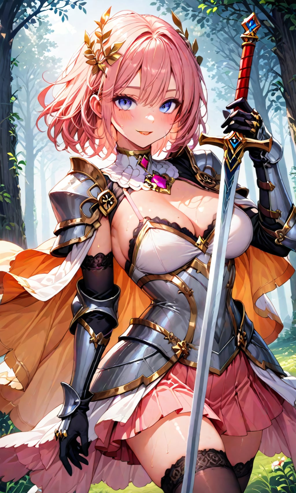 ピンク髪女剣士