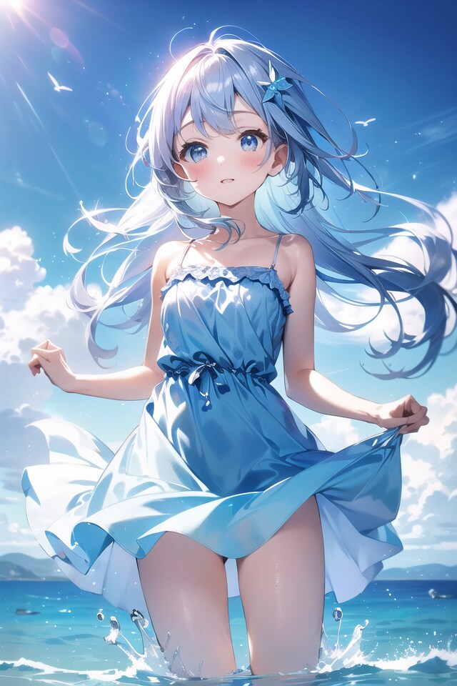 青ドレス