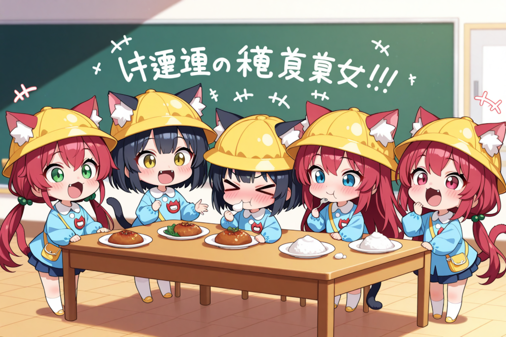 なかよくたべよっ♡