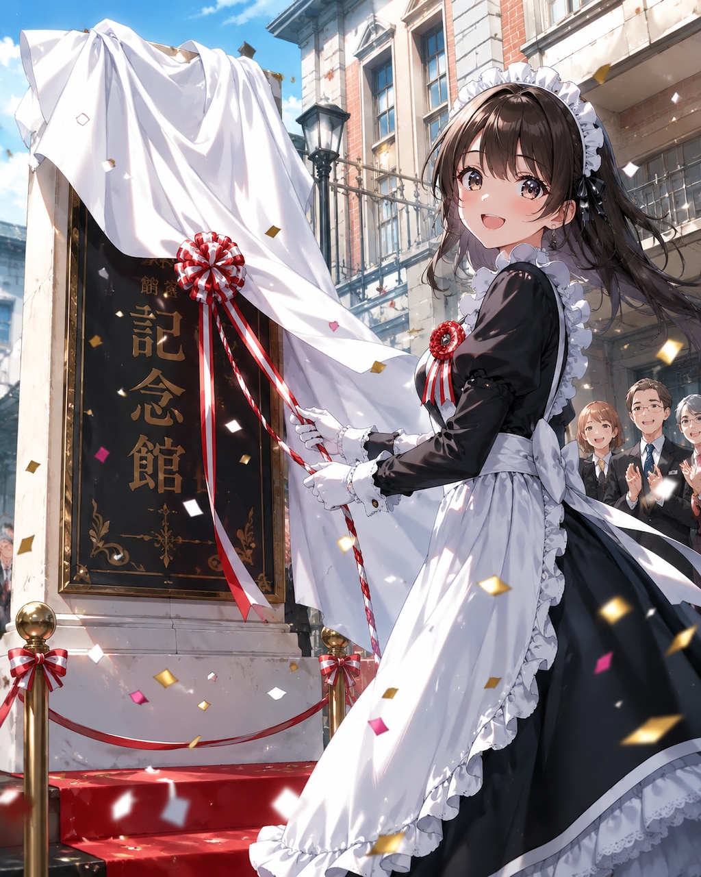 除幕式のメイドさん