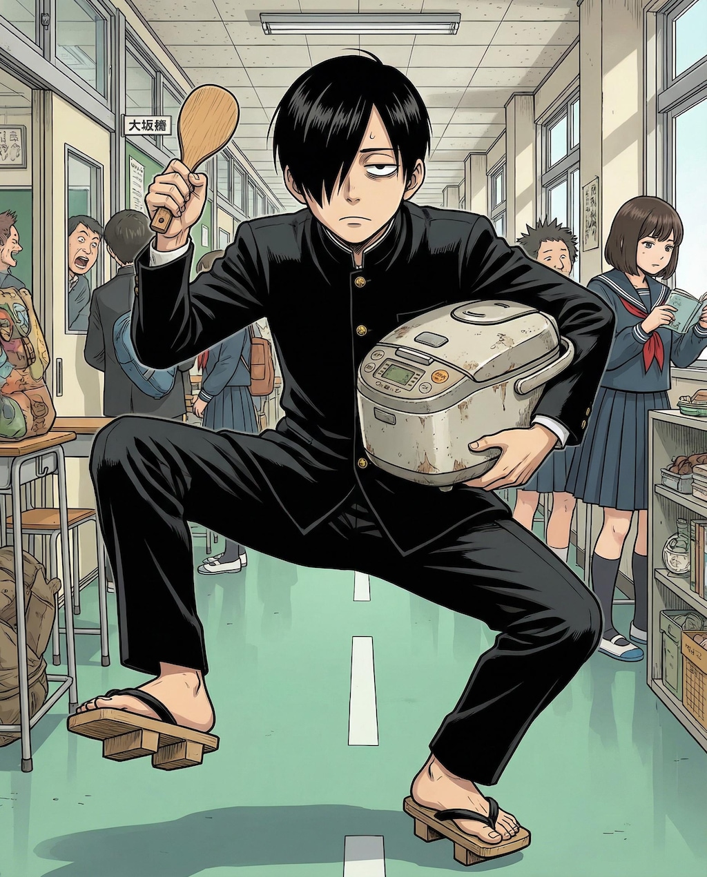 し、親切な人に　お、お、おにぎりを貰ったよ