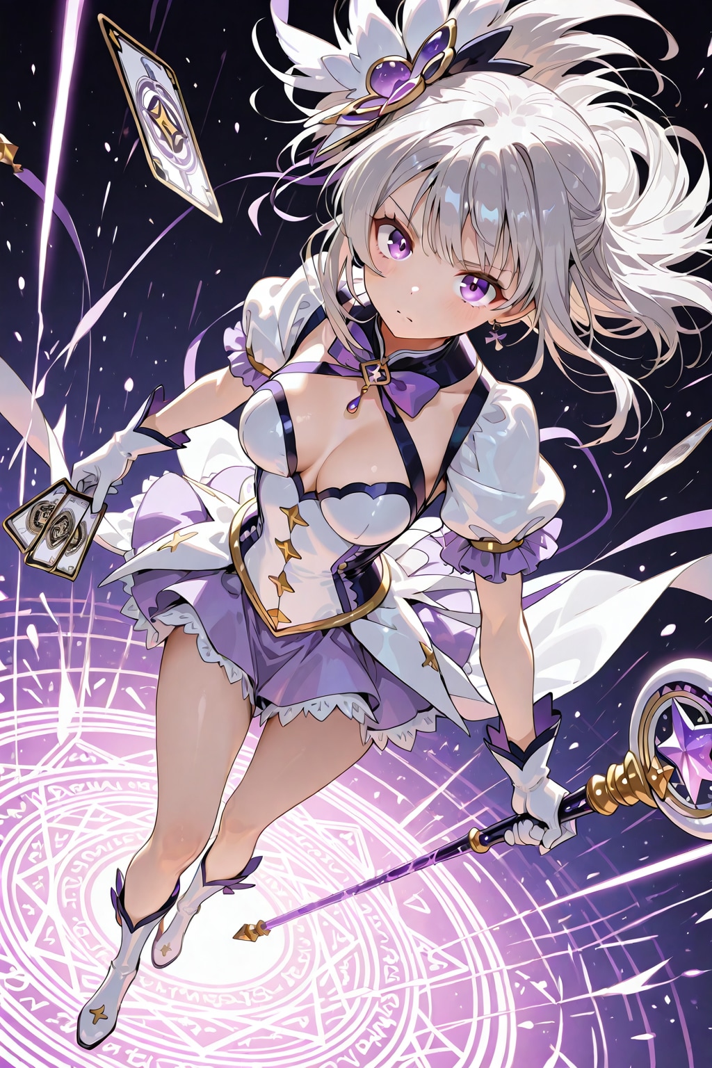 (1254)銀髪ちゃん「このカードで決めます！」 | の人気AIイラスト・グラビア