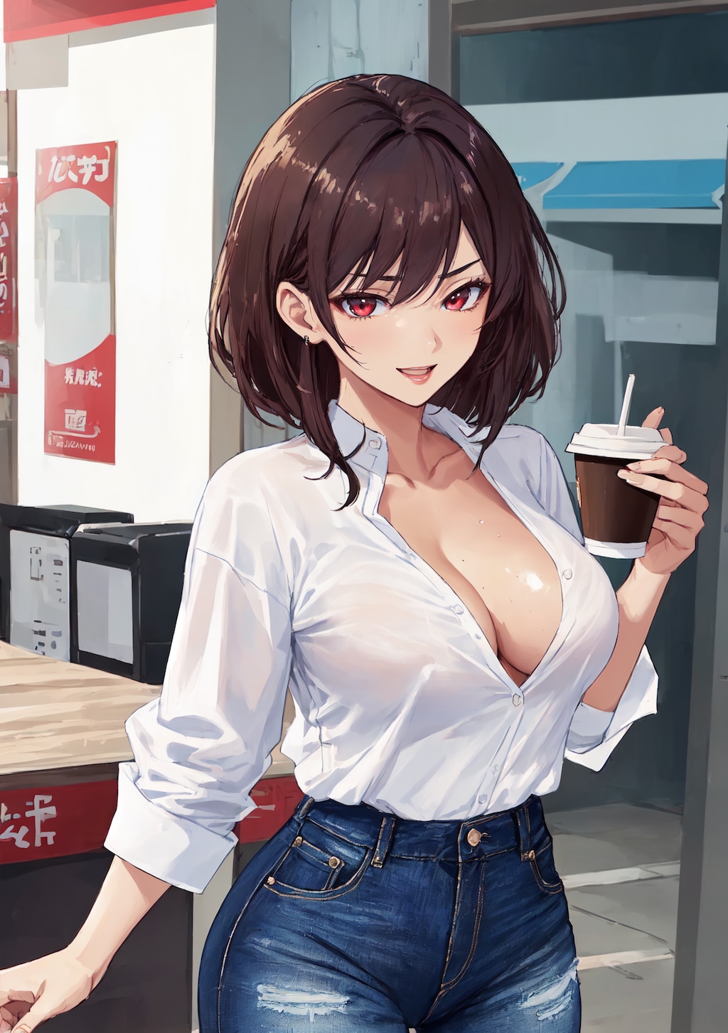 お、今日は元気そうだね → おかげさまで、元気出ました → あいかわらず、すごいな…胸