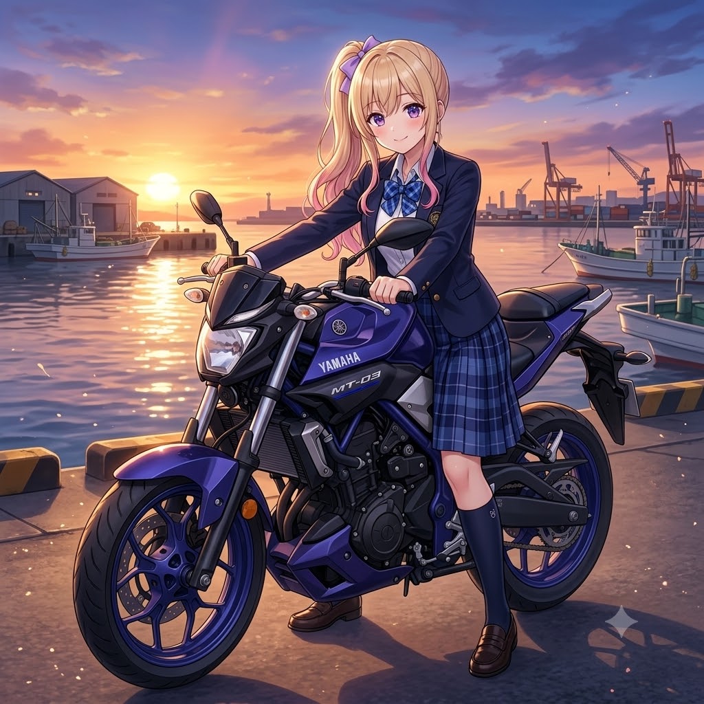 YAMAHA MT-03 サイドポニーテールちゃん🩷