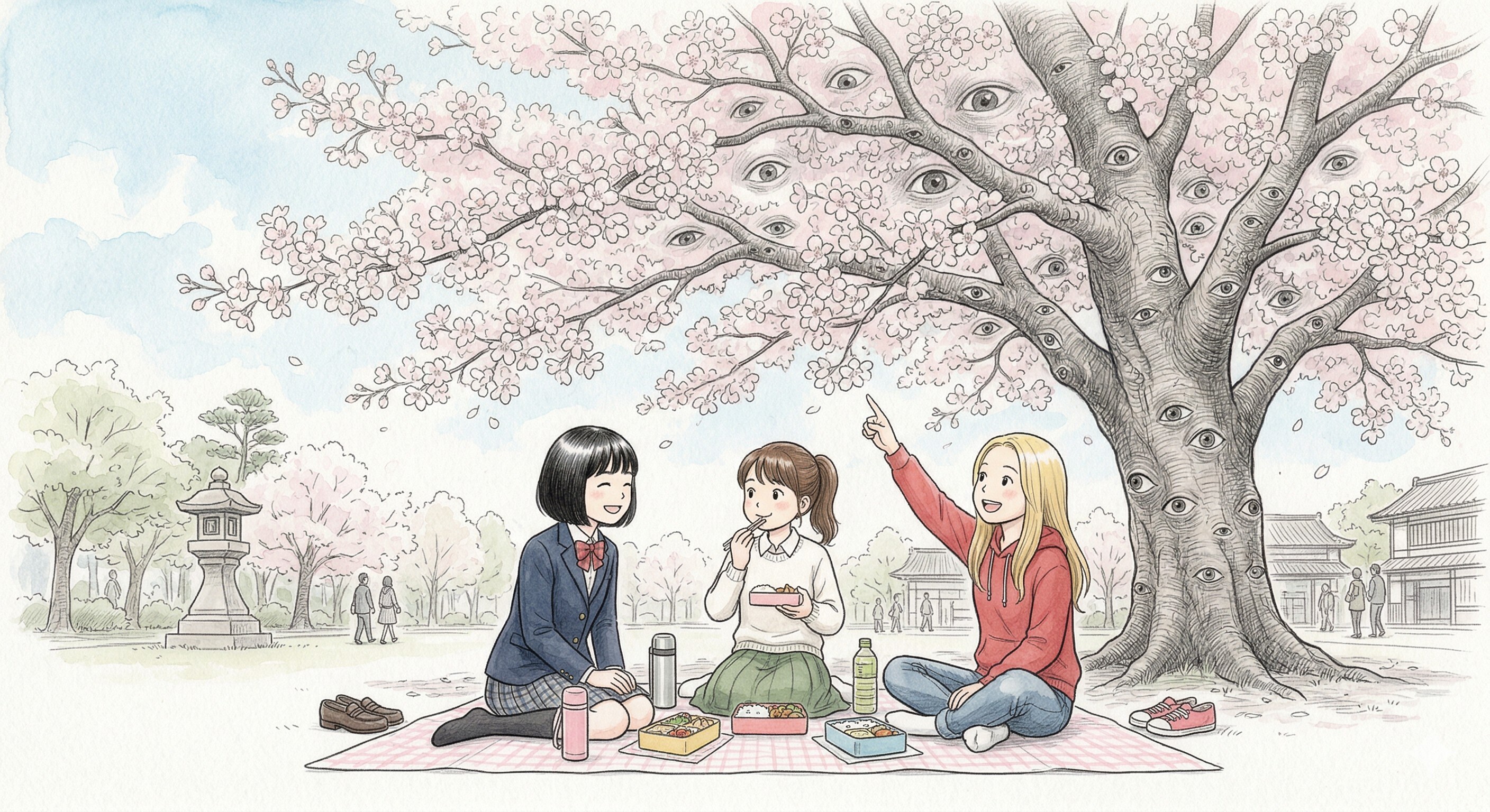 花見に来たつもりが、花に見られいていた