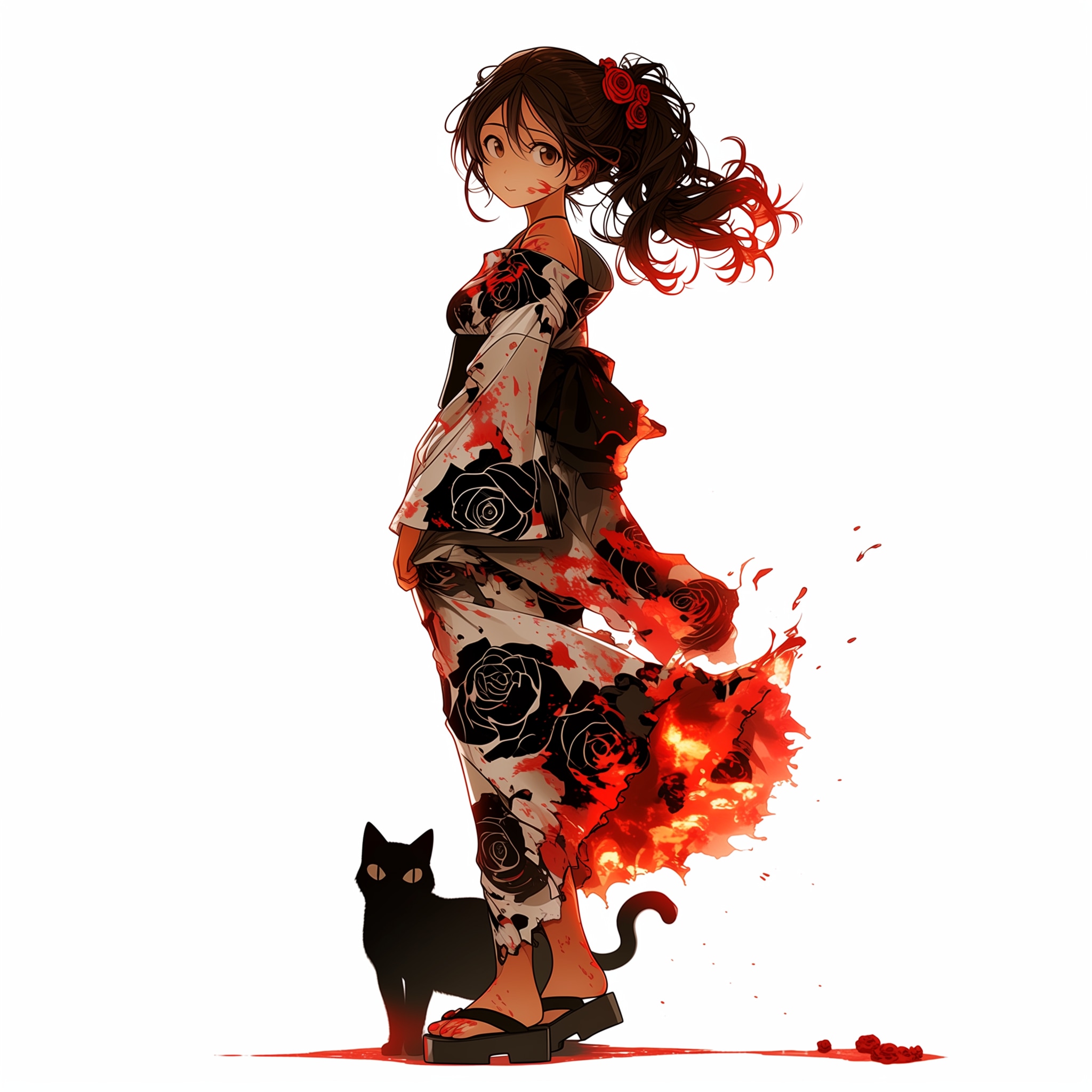黒い薔薇の浴衣