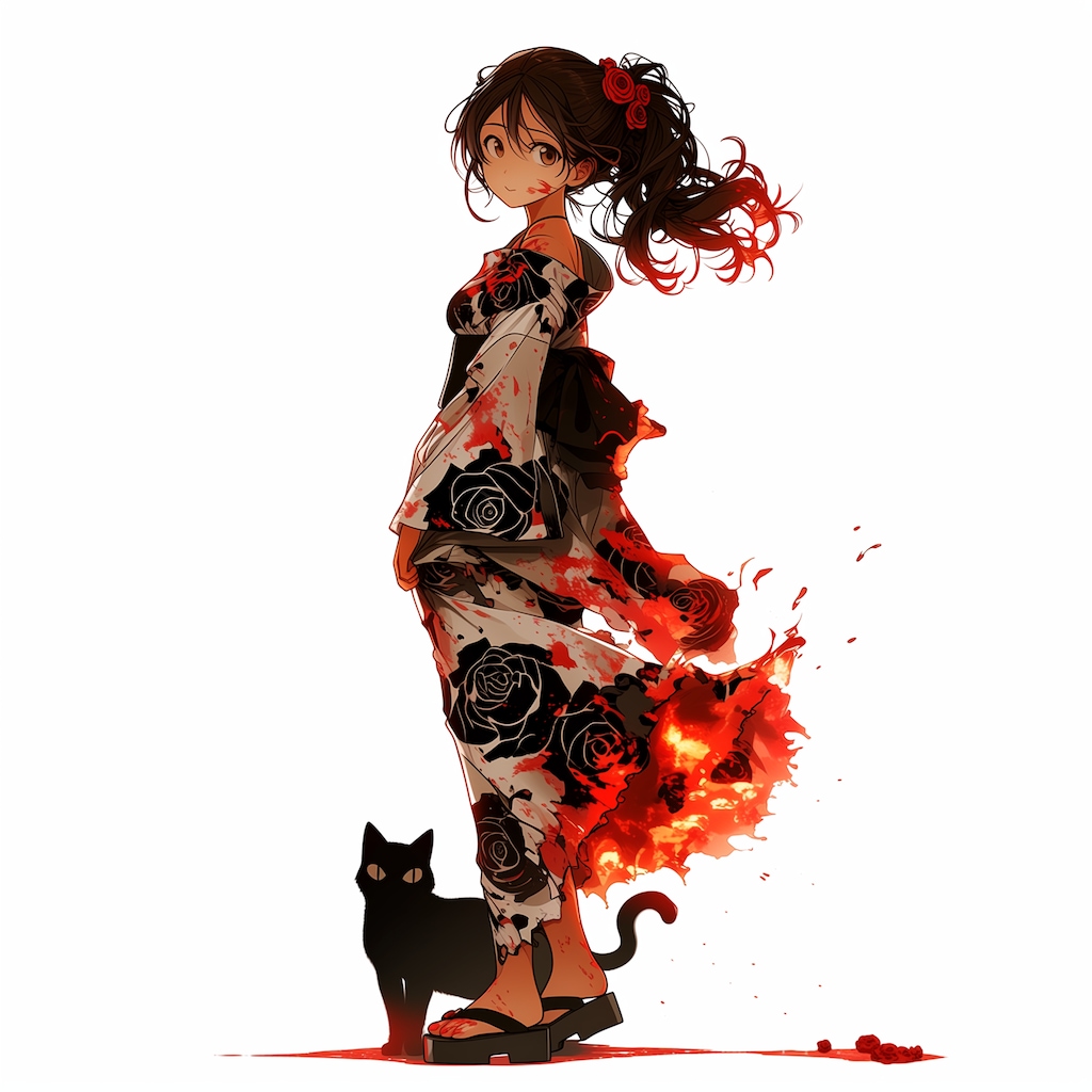 黒い薔薇の浴衣