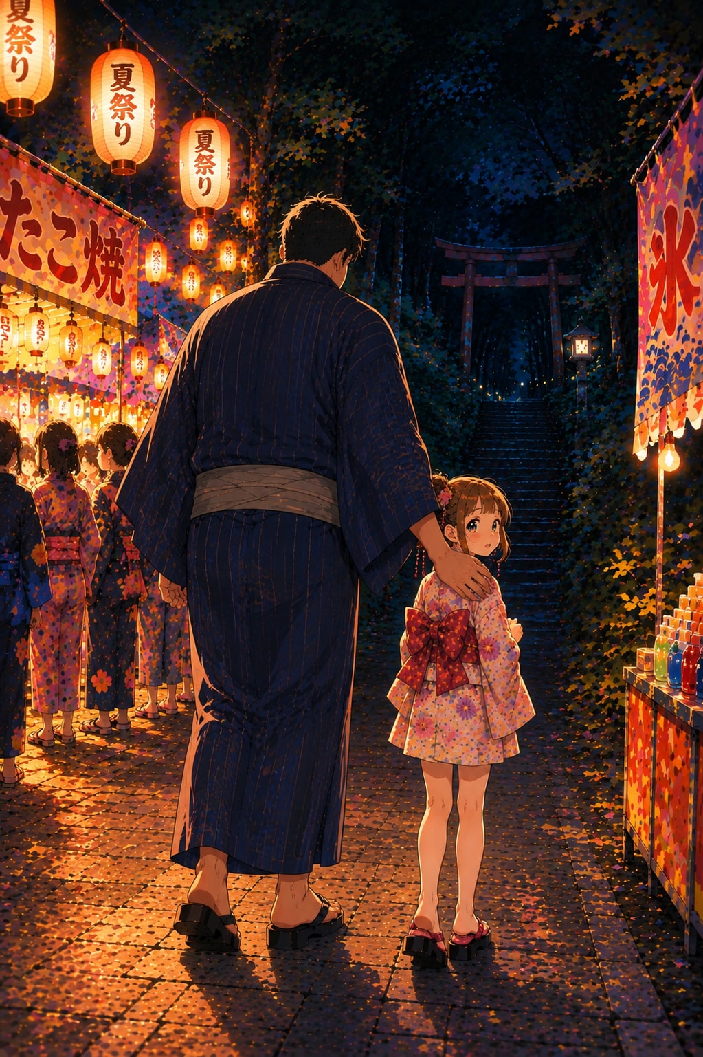 暗がりに消えていく2人