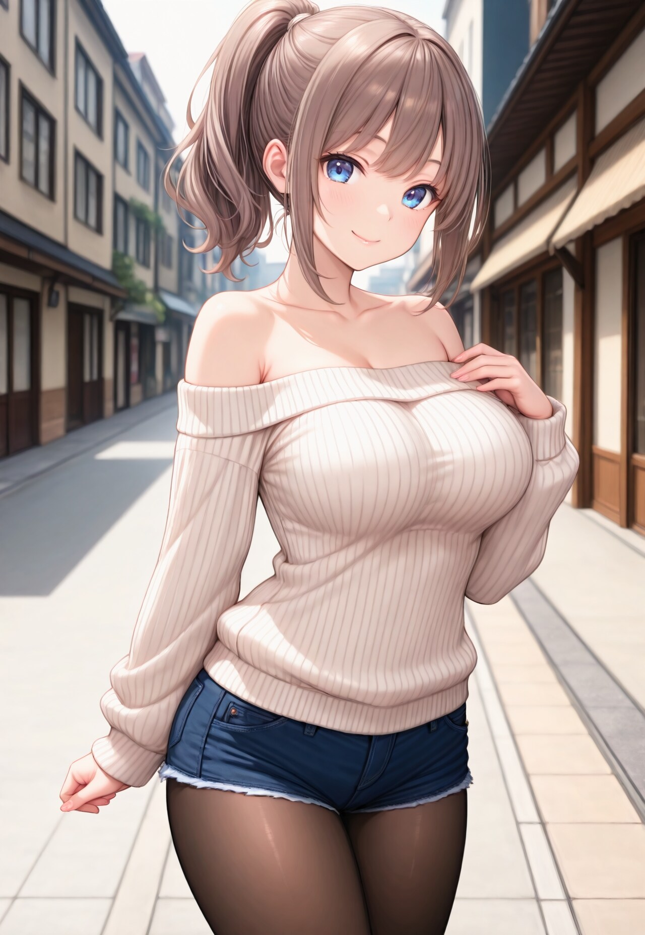 1177（白いオフショルニット）