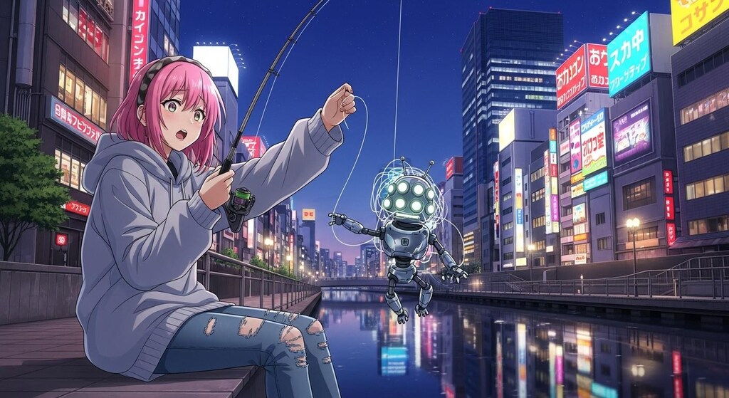 新宿歌舞伎町で釣り