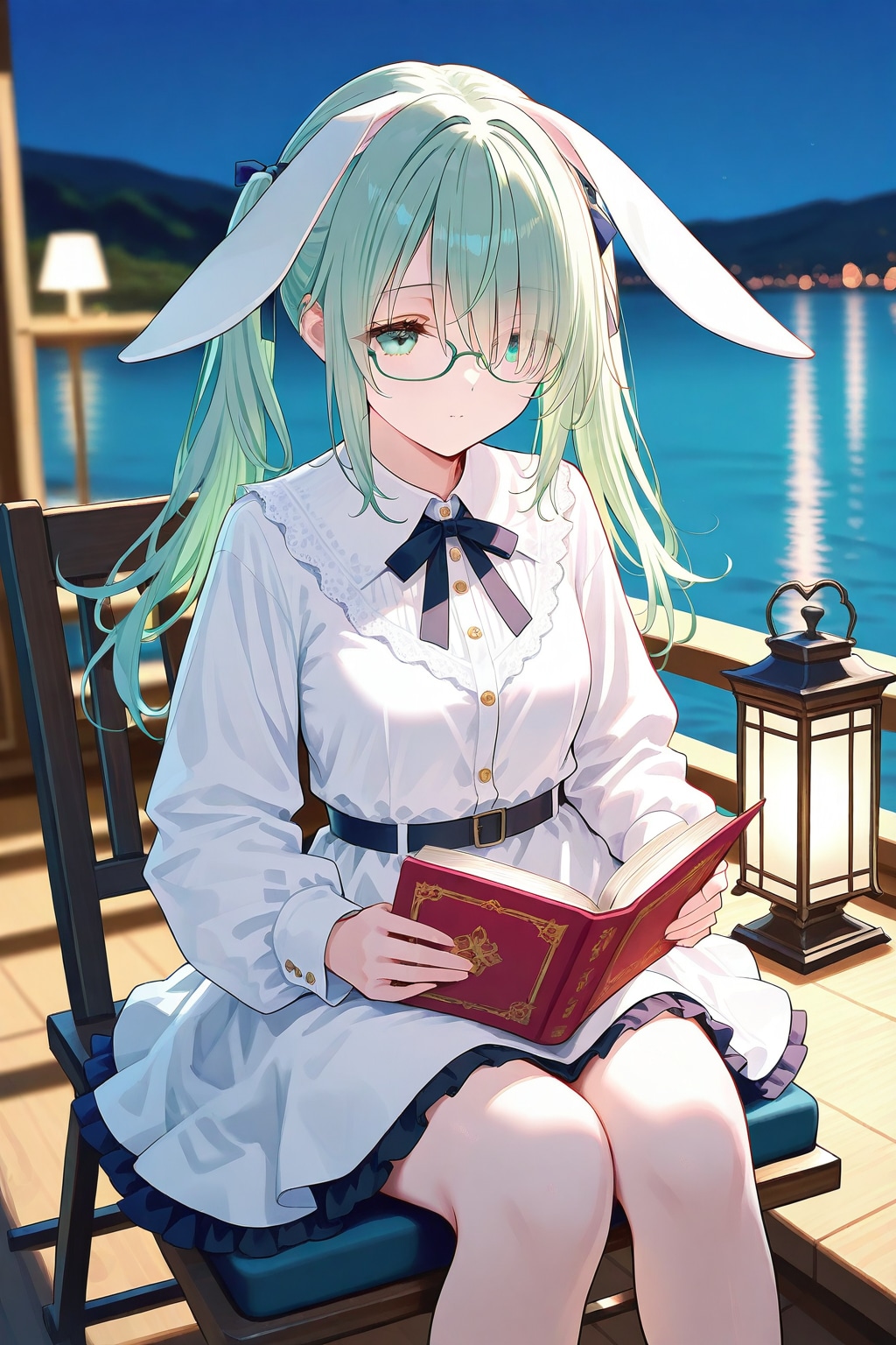 緑髪普段着(読書のひととき)_20250513