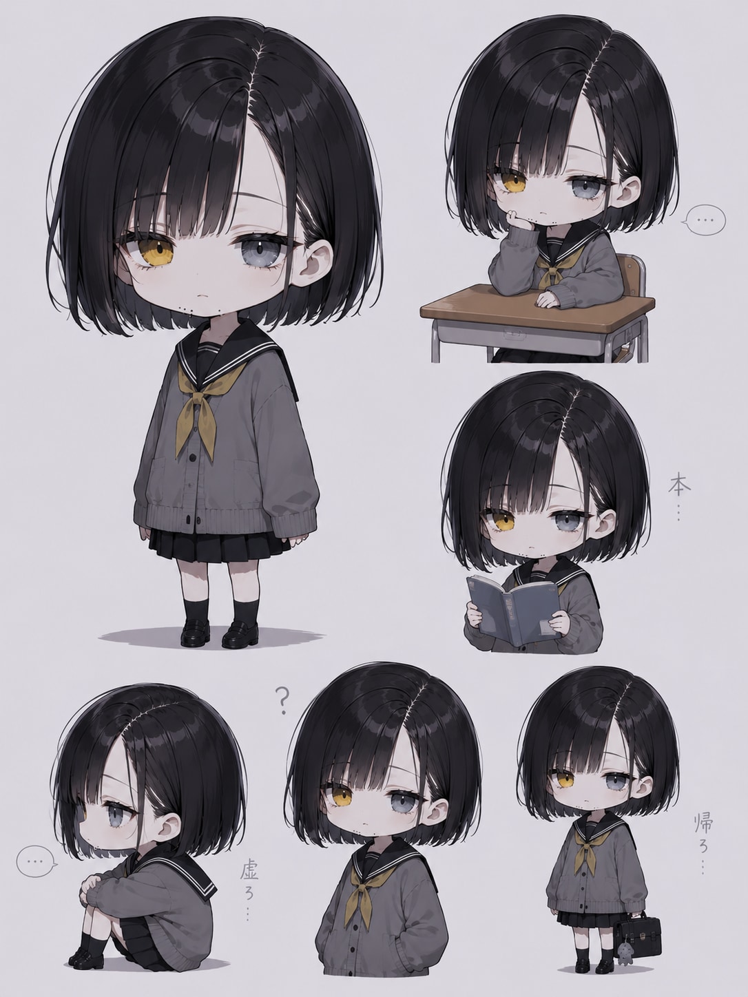 ダウナーの雫ちゃん　ちびキャラ