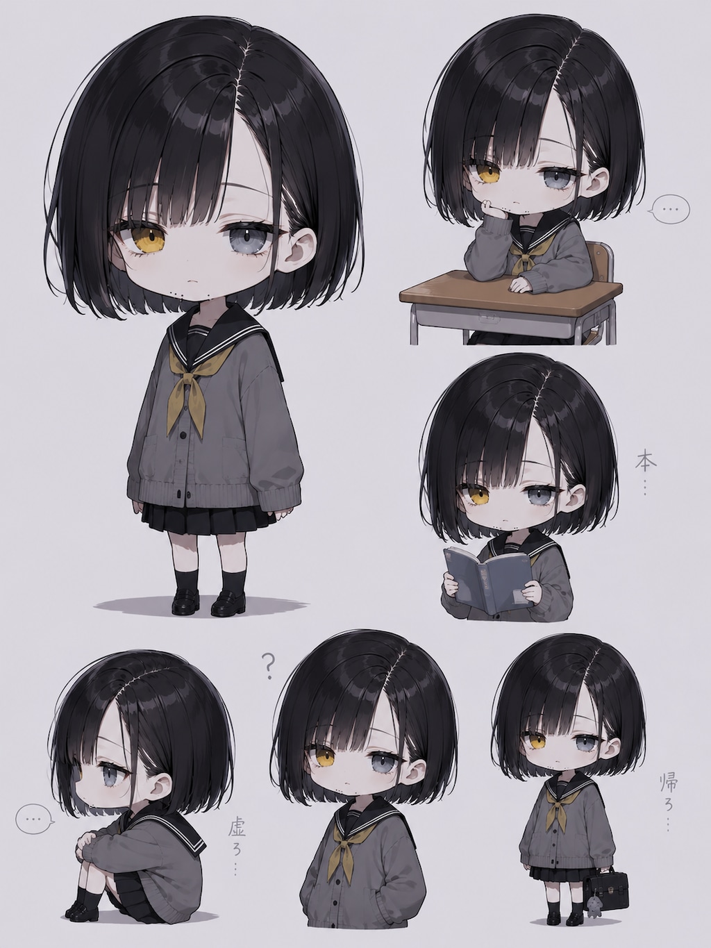 ダウナーの雫ちゃん　ちびキャラ