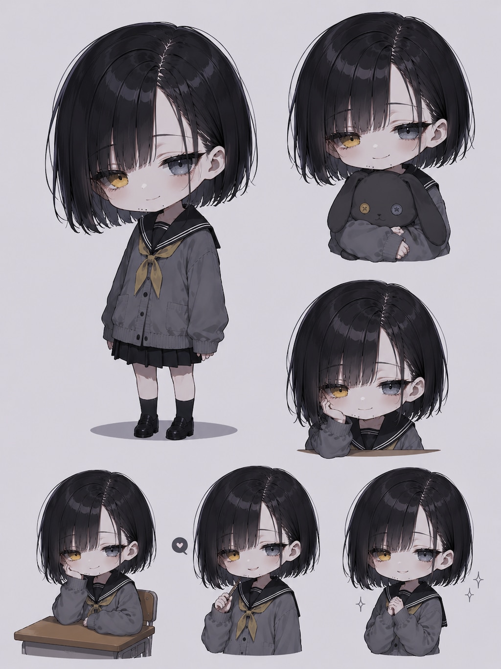 ダウナーの雫ちゃん　ちびキャラ