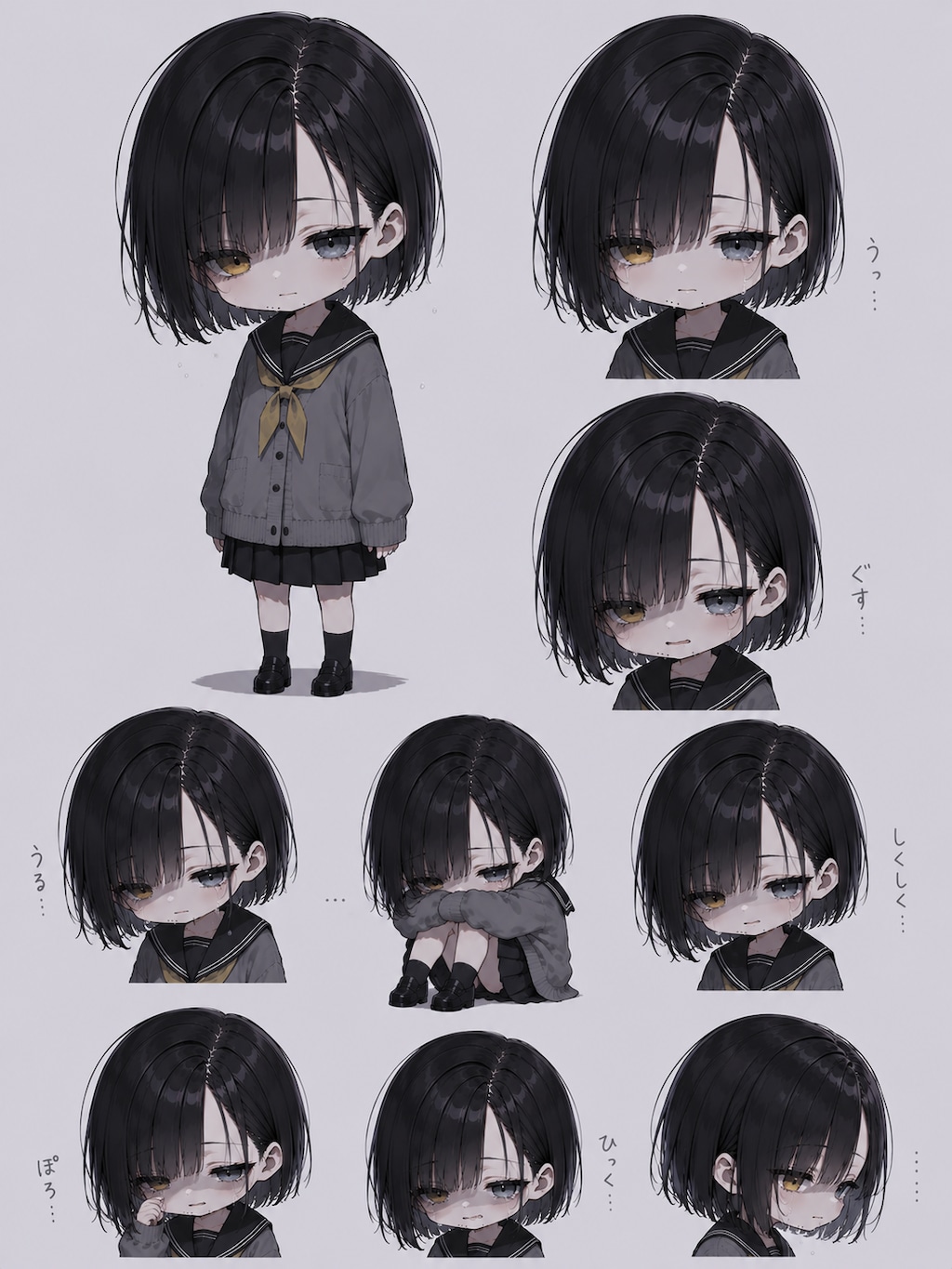 ダウナーの雫ちゃん　ちびキャラ