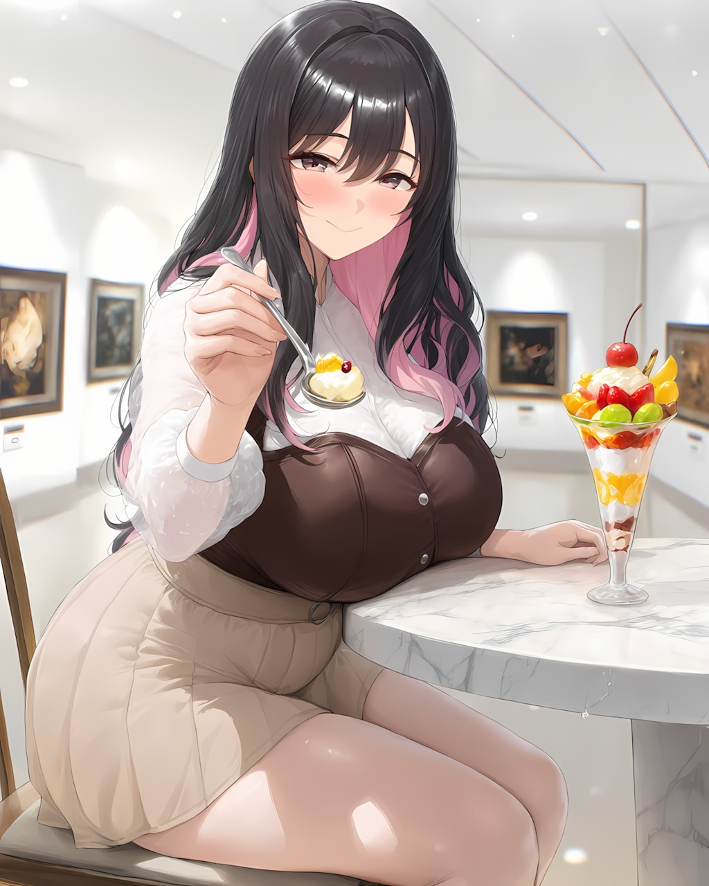 🍮美術館カフェデート♡あーん作戦で胸キュンランチパフェ✨