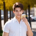 イケメンとスイーツを食べる 2枚目