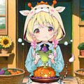 お野菜を収穫したアニマルフーディーちび子ちゃん 3枚目