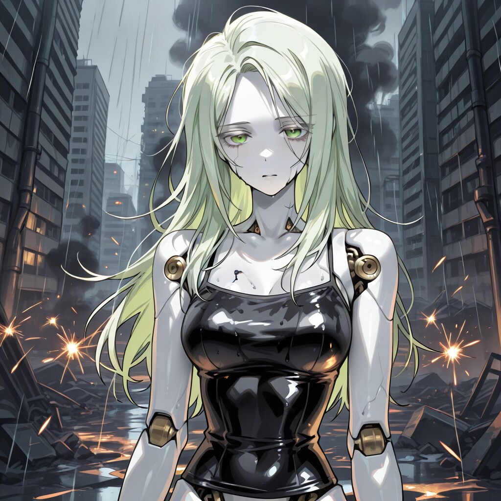 雨で不機嫌なアンドロイドちゃん