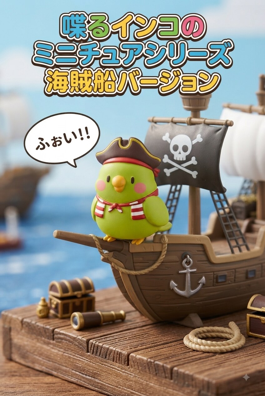 海賊インコのミニチュアフィギュア | の人気AIイラスト・グラビア