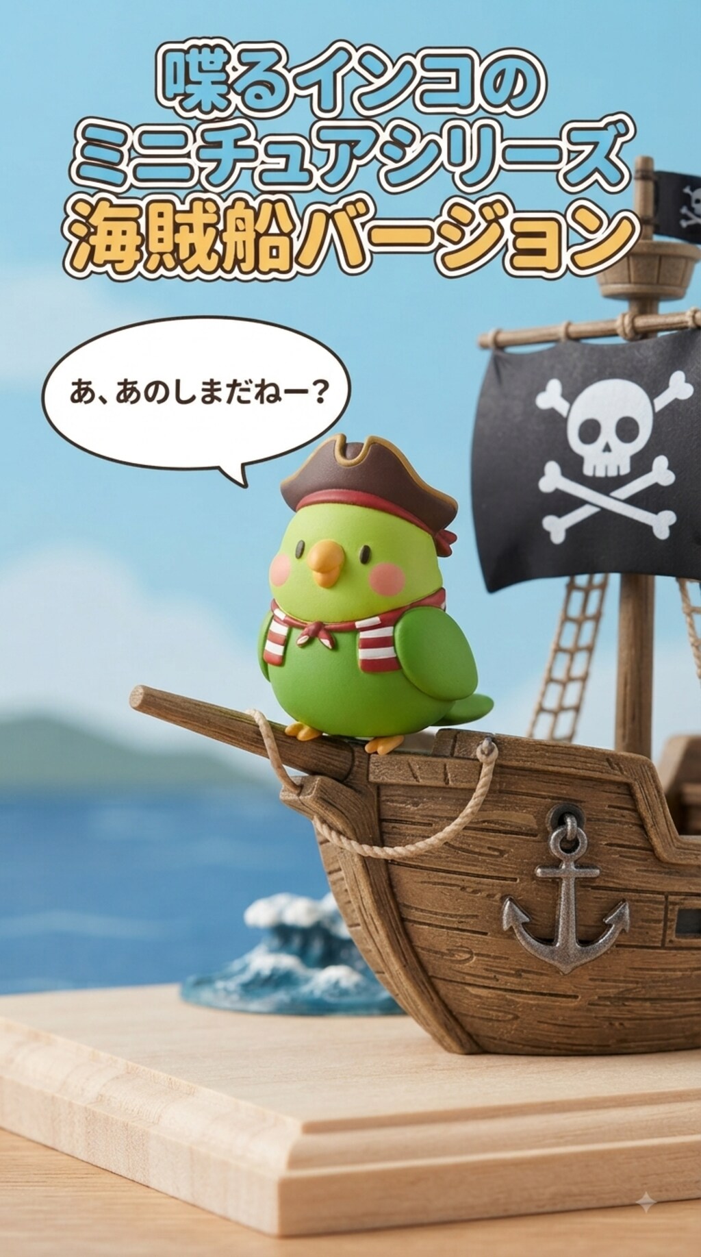 海賊インコのミニチュアフィギュア