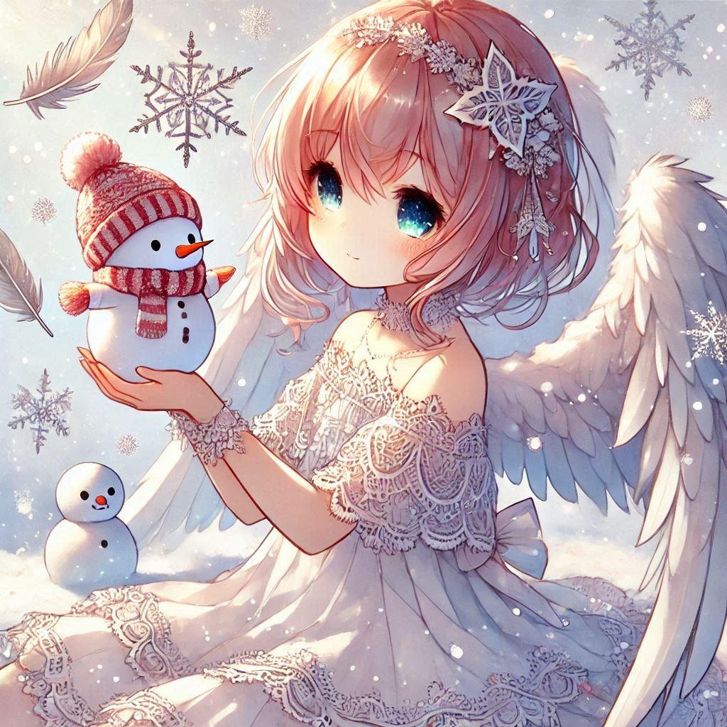 天使と雪だるま