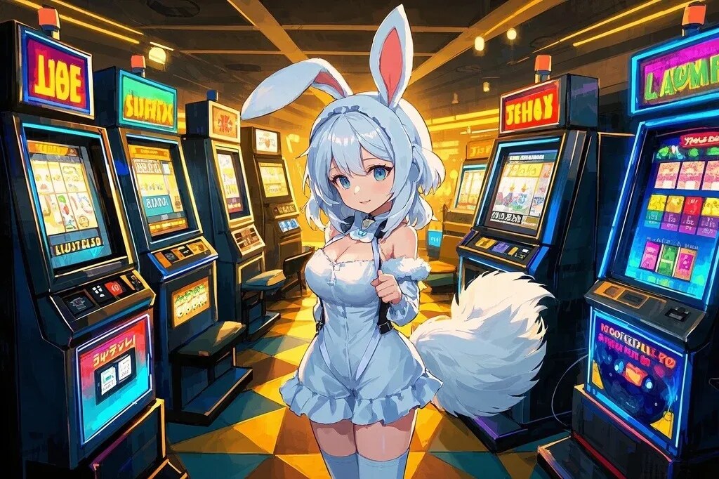 カジノで遊ぶ白キツネ