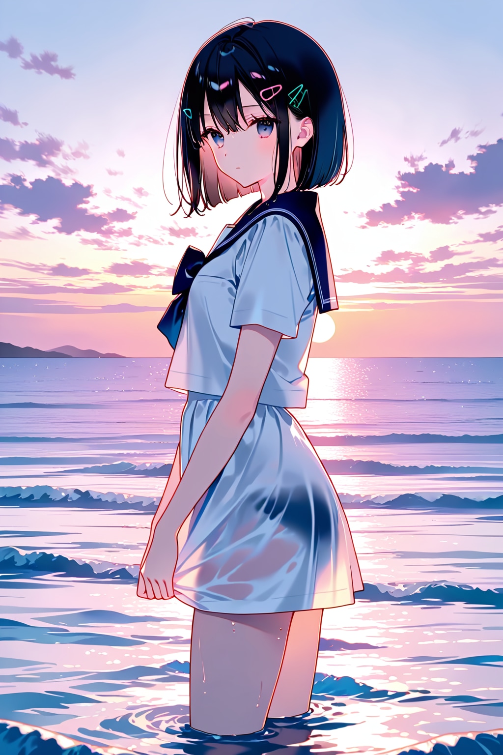 セーラー服と砂浜(LILAC)(46)