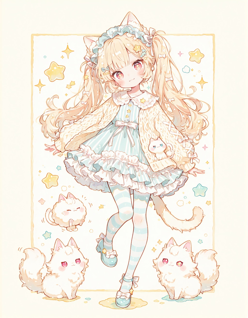 ChatGPTリメイク ふわふわネコ耳少女ちゃん