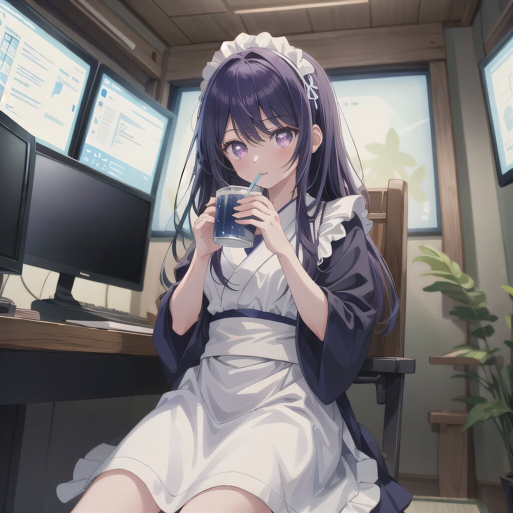 紫髪ロングで漫画喫茶の少女２