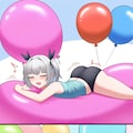 風船フェチの女の子 7枚目