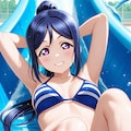PixAI LoRAで曜&果南でウォータースライダー👙❤️ 3枚目