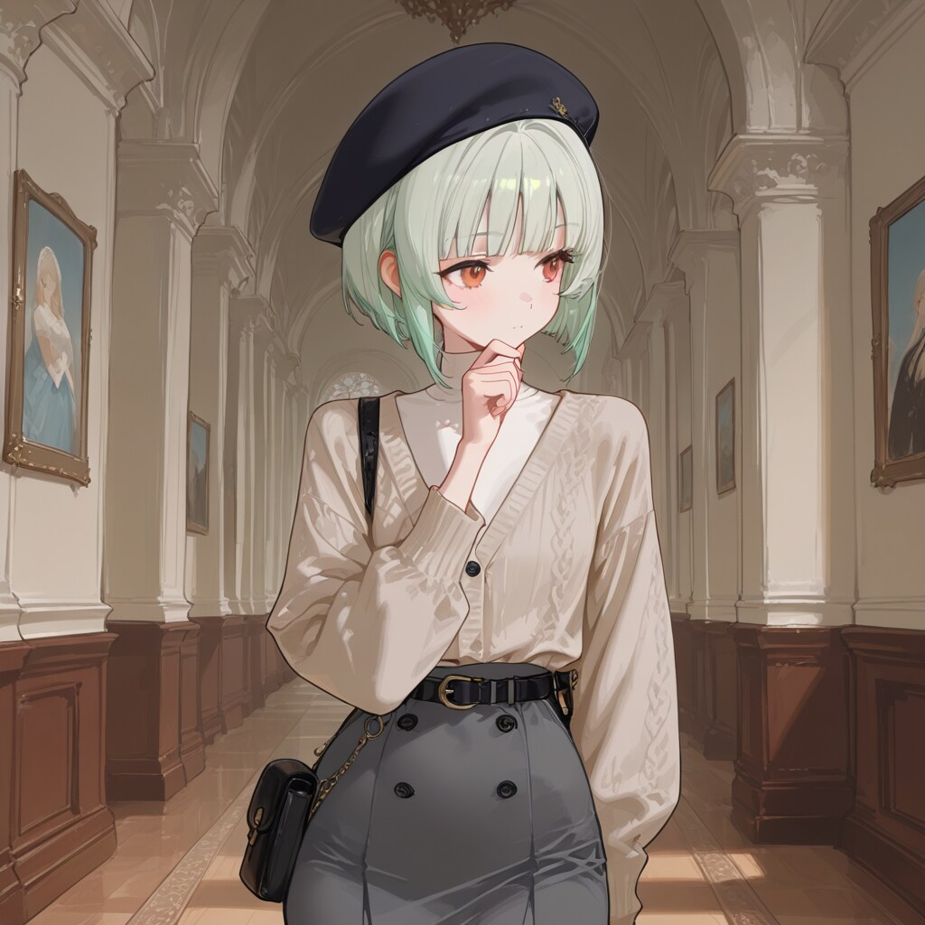 美術館を見て回るトーリちゃん