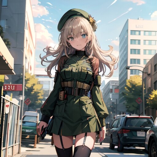 軍服ワンピースのブロンド軍人