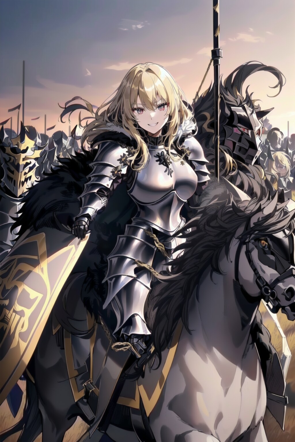 軍勢を率いるブロンドの女騎士さん５