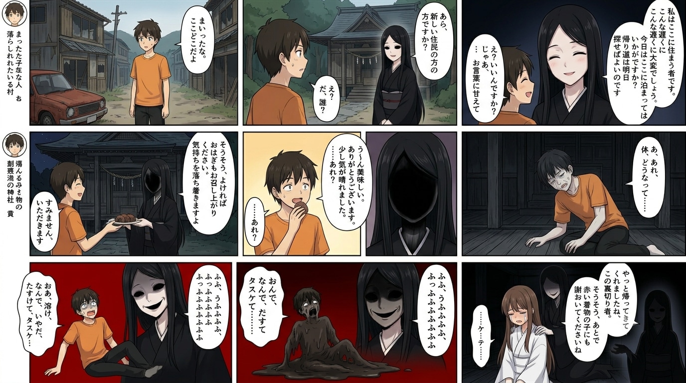 廃村を捨てた住民の孫(左から読んでください)