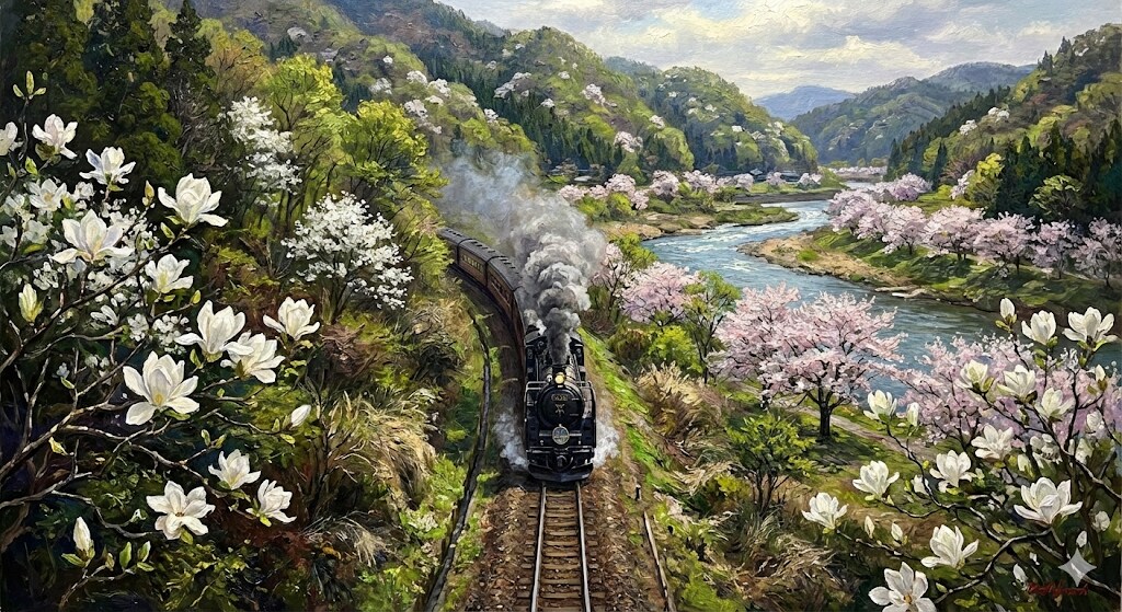 コブシと桜の咲く頃